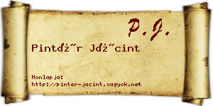 Pintér Jácint névjegykártya