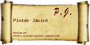 Pintér Jácint névjegykártya
