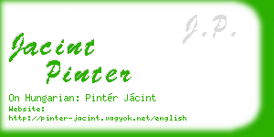 jacint pinter business card