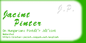 jacint pinter business card